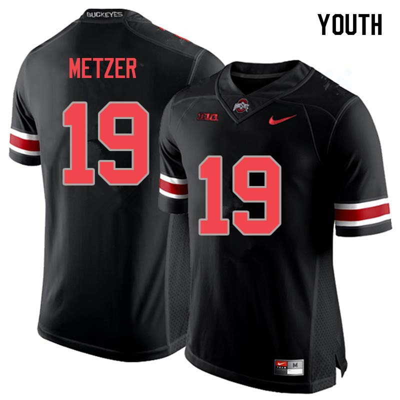 Youth #19 Jake Metzer Ohio State Buckeyes College Football Jerseys Sale-Blackout